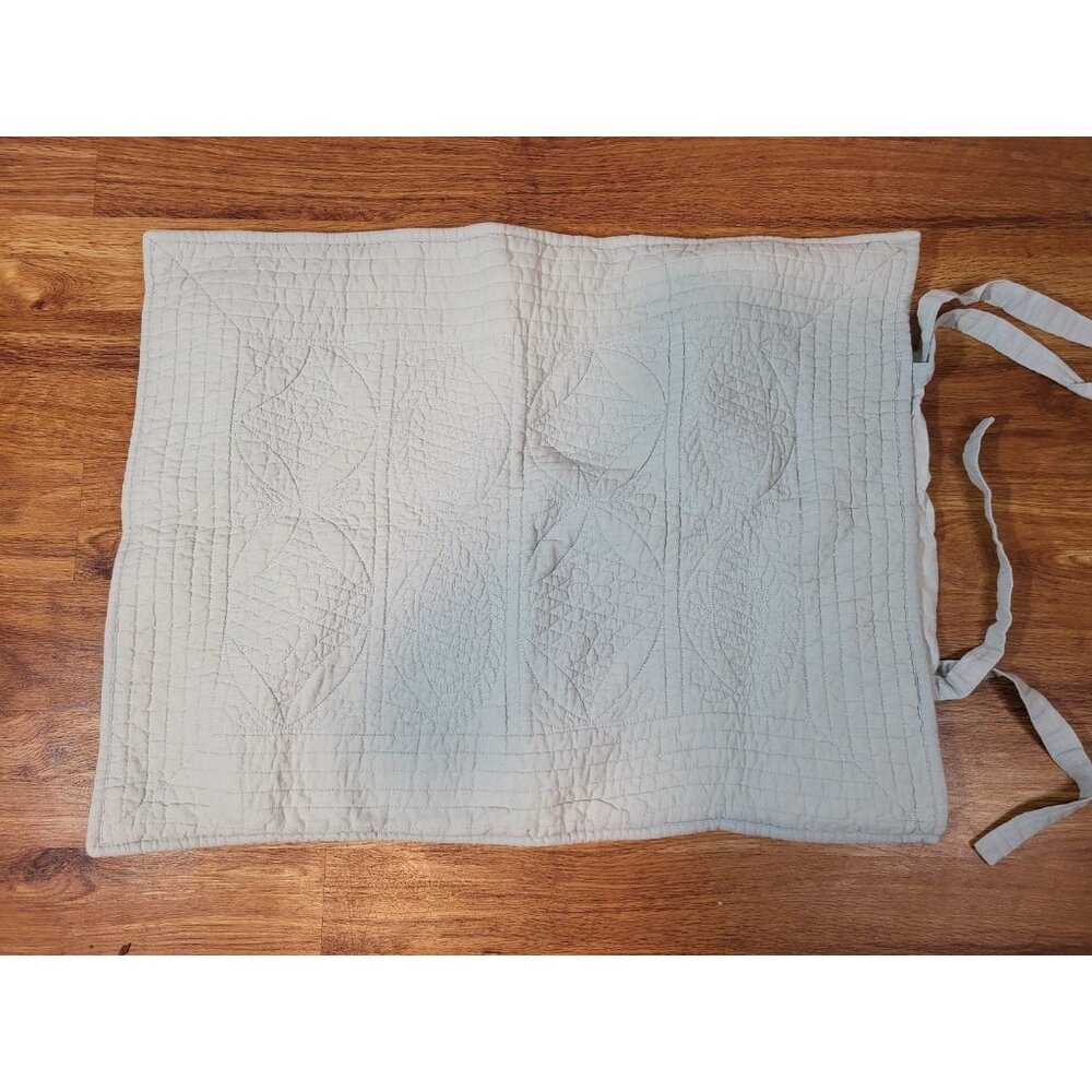 Pottery Barn pillowcase 1 Sham standard‎ Light Green ties cotton modern quilted